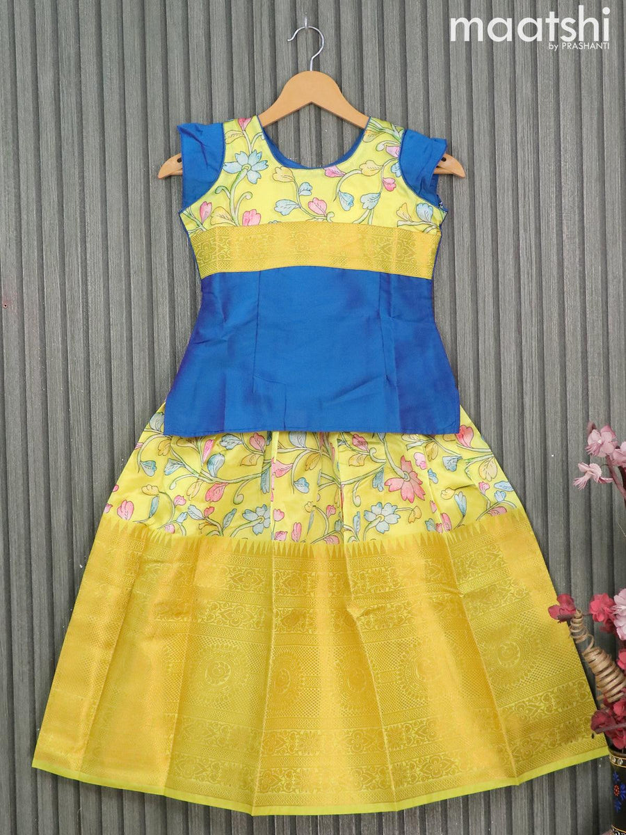 All Season Designer Silk Digital Print Work Shrug Sequance Work Blue Kids Lehenga Choli Silk Blue