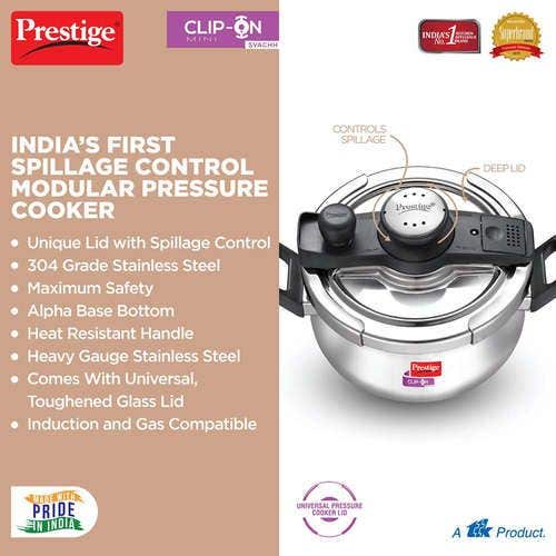 Buy Prestige Clip on Mini Svachh Stainless Steel Spillage Control