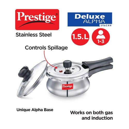 Prestige 3.5 liter discount stainless steel pressure cooker