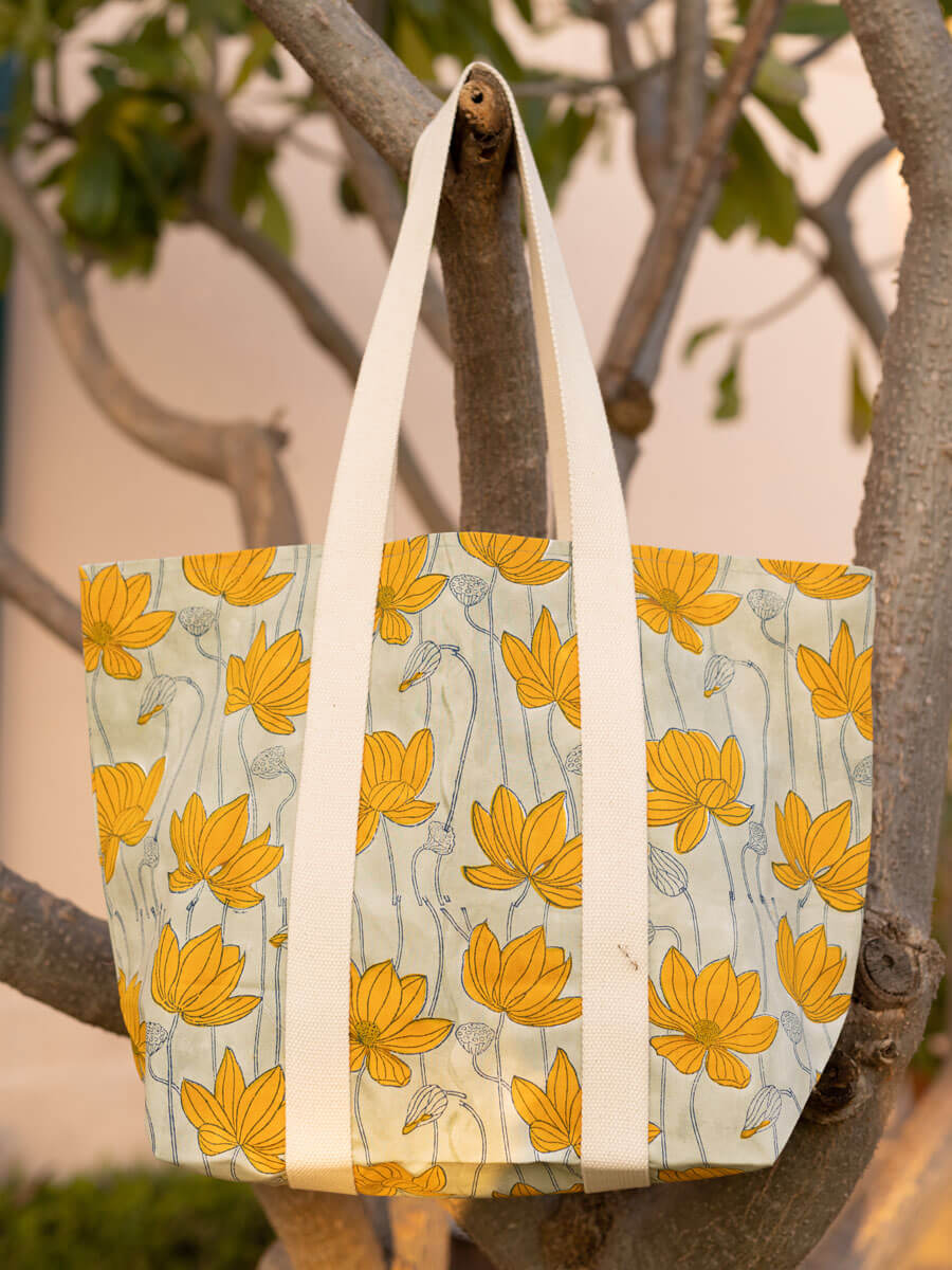 Pick Me Up Hand Block Printed Tote Bag