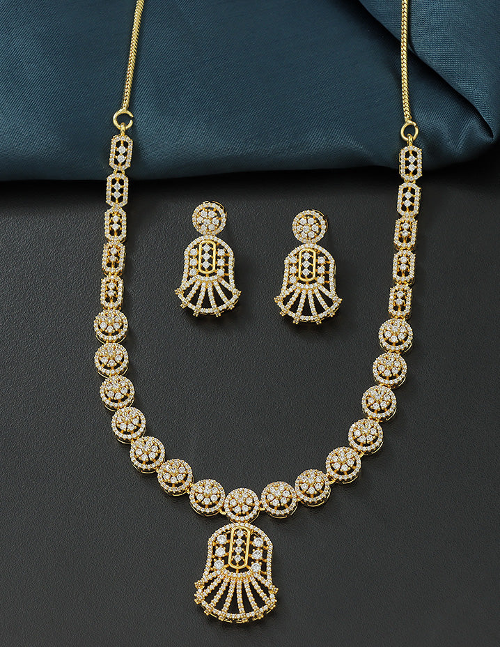 Designer Zirconia Crystal Elegance Necklace Set