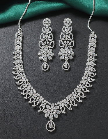 Designer Zirconia Crystal Elegance Necklace Set