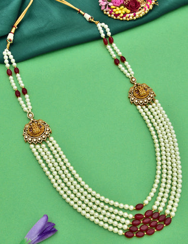 Lakshmi Devi Two Side Locket Pearl Chain