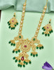 Zirconia Necklace Set With Green Beads