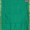 10 yards semi silk cotton saree green and purple with plain body and rudhraksha & annam zari woven border without blouse
