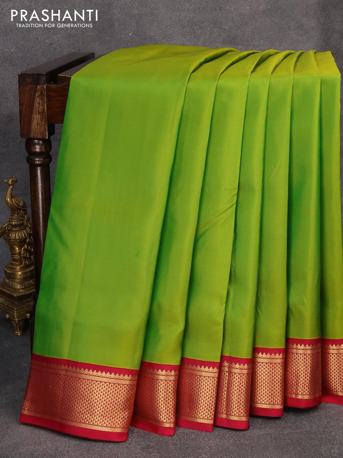 Bottle Green Color Plain Pure Banarasi Silk Saree - Golden Zari Broad –  BharatSthali