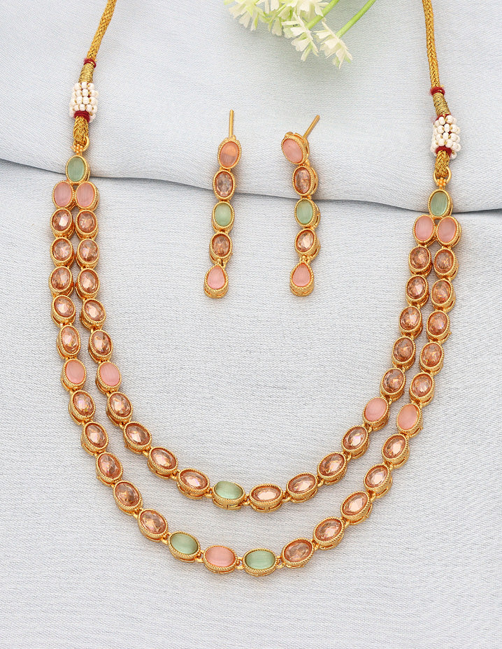 Designer 2 Layerd Kundan Necklace Set