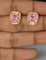 Designer Radiant Gold-Cushion Stud Earrings