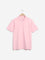 WES Casuals Light Pink Relaxed-Fit Polo T-Shirt