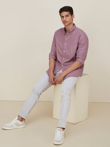 WES Casuals Mauve Relaxed-Fit Shirt