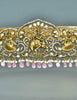 Zirconia Victorian RadhaKrishna Belt Vaddanam With Baby Pink Beads