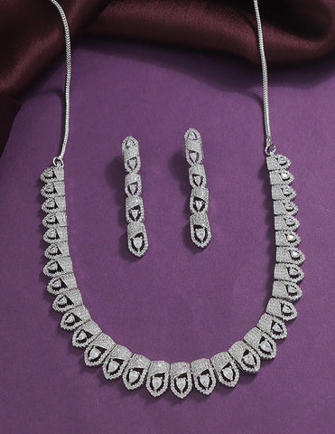 Designer Zirconia Crystal Elegance Necklace Set