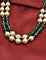 Designer Zirconia 2-Lines Emerald Beads Mala