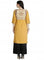 Yellow 3/4 Sleeve Printed kurta