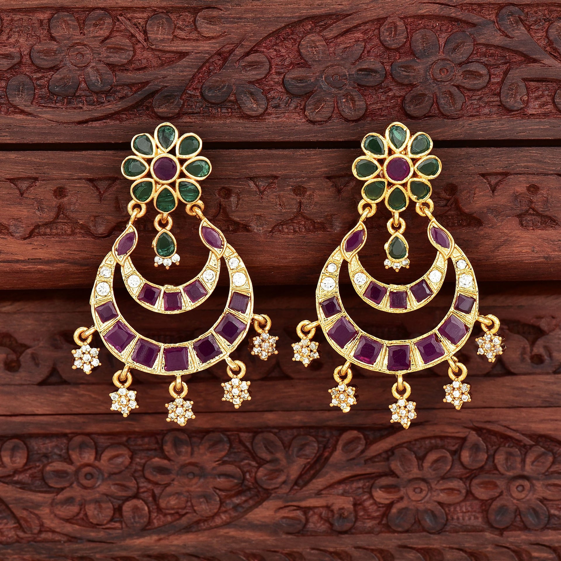1 Gm Gram Gold Plated Bridal guttapusalu Traditional Ethnic South Indian  Jhumka Jhumki Kembu Kempu Attigai Earrings for Women and Girls