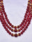 Designer Zirconia 3-Lines Ruby Beads Mala