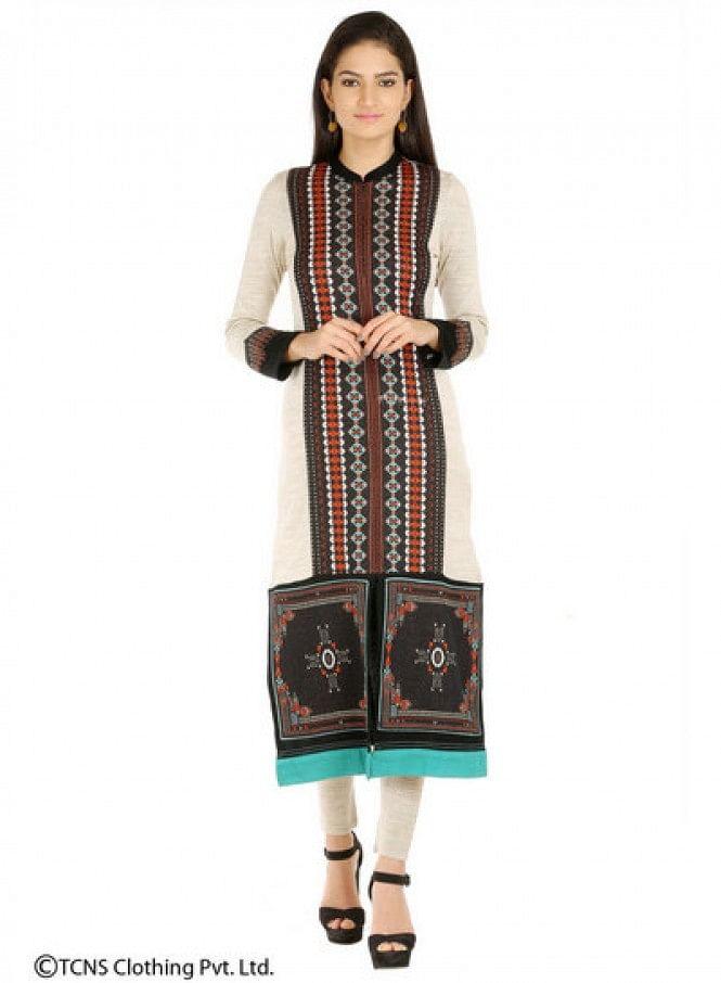 Beige Full Sleeve kurta