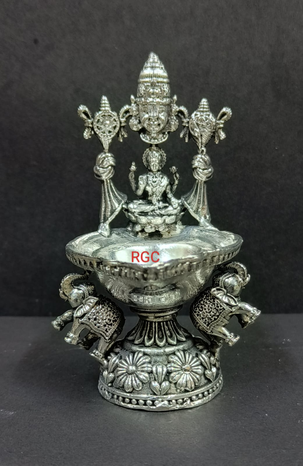 RGC Antique German Silver Balaji Laxmi Deepam