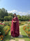Maroon Georgette Floral Printed Long Dress