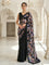 Black Net Floral Stone Work Saree With Readymade Blouse