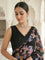 Black Net Floral Stone Work Saree With Readymade Blouse
