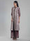 Wine Printed Round Neck kurta