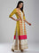 Yellow Round Neck Printed kurta