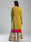 Yellow Round Neck Printed kurta