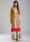 Yellow Round Neck Printed kurta