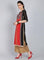 Red & Black Printed Round Neck kurta