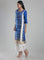 Blue Square Neck Printed kurta