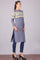 Blue Mandarin Neck Printed kurta