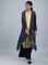 Navy Blue Round Neck Embellished kurta