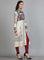 White Printed Mandarin Neck kurta