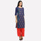 Blue 3/4 Sleeve Printed kurta