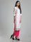 White Round Neck Printed kurta