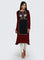 Maroon Printed Winter kurta