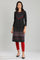 Black Round Neck Yarn-dyed kurta