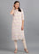 White Mandarin Neck Printed kurta