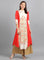 Red Mandarin Neck Floral Print kurta