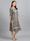 Grey Round Neck Printed kurta