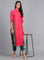 Pink Mandarin Neck French Crepe kurta