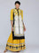 Yellow Mandarin Neck Printed kurta