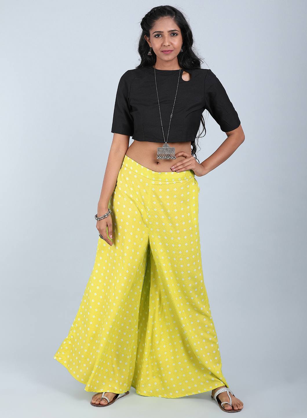 Green Printed Culottes