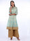 Mint Green Mandarin Neck Printed kurta