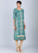 Green Round Neck Embellished kurta