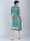 Green Round Neck Embellished kurta