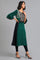 Green Round Neck Yarn-dyed Winter kurta