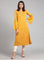 Yellow Round Neck Winter kurta