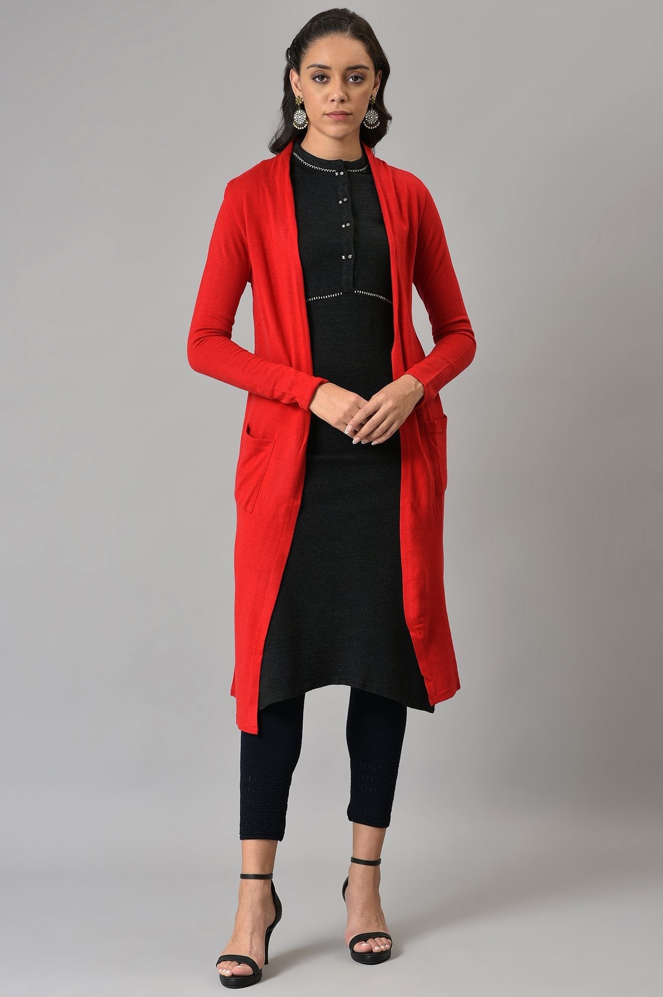 Red Basic Cardigan